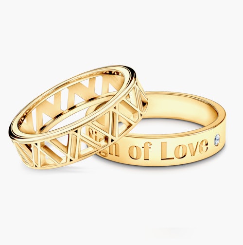 Obrączki partnerskie Sign of Love®: złote, diament, płaska 5,5mm i płaska 4mm